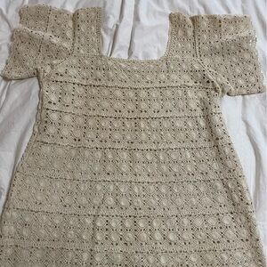 Chic Cream Lace Tunic Top